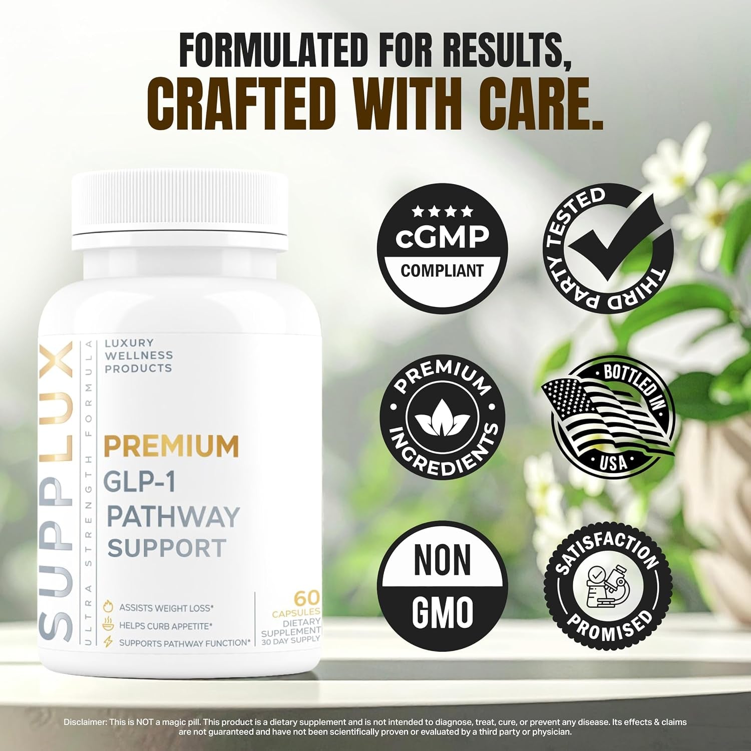 GLP-1 Weight Loss Support – Appetite Control & Metabolism, 3Rd Party Tested, 60 Pills