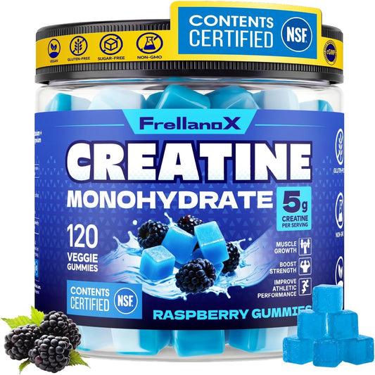 Creatine Monohydrate Gummies 5G – NSF Certified, Sugar-Free Formula for Muscle Strength and Recovery, 120 Count