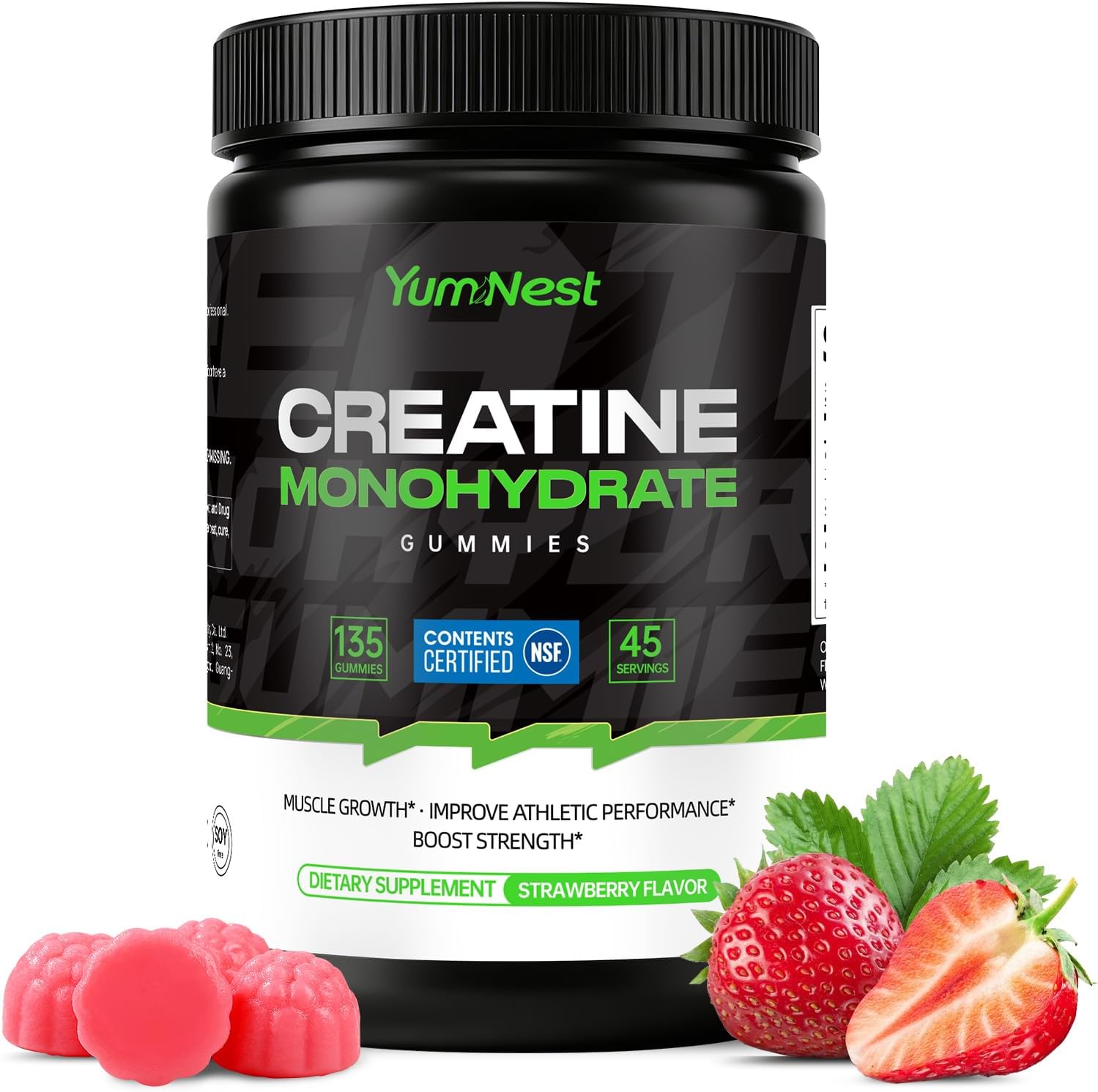 Creatine Gummies 5000mg NSF Certified Vegan Sugar-Free 135 Count