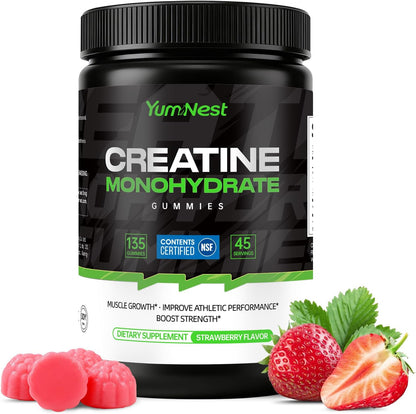 Creatine Gummies 5000mg NSF Certified Vegan Sugar-Free 135 Count