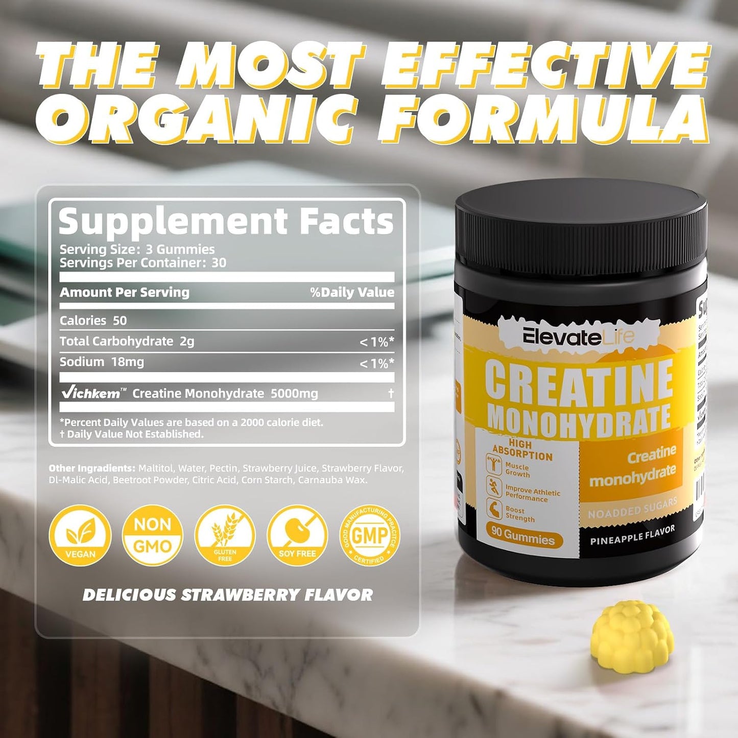 Creatine Gummies pineapple flavor