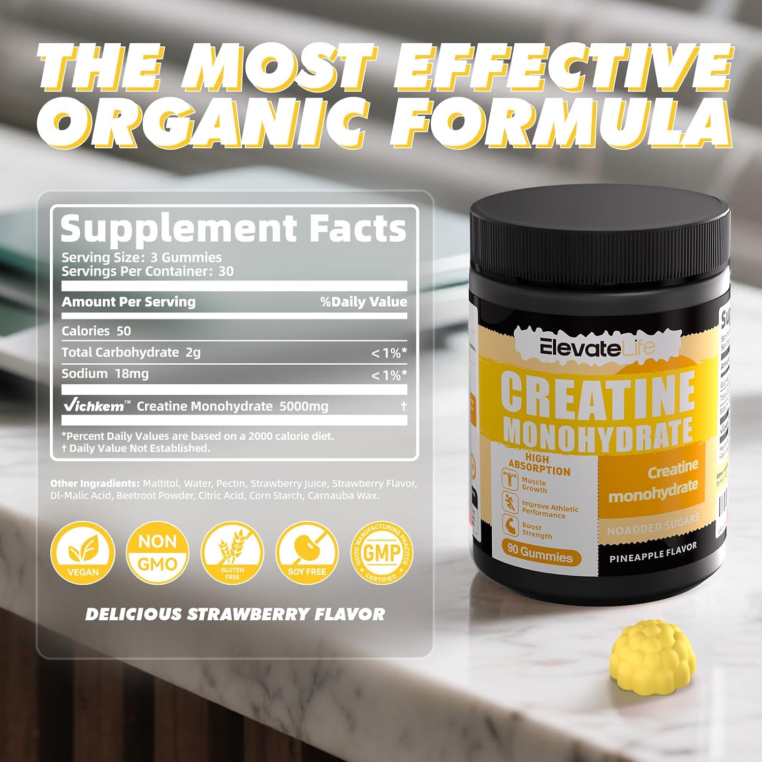 Creatine Gummies pineapple flavor