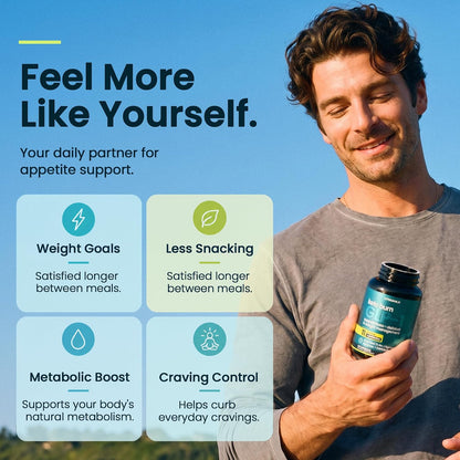 GLP-1 Support Supplement – BHB Ketones, ACV, Berberine & Prebiotics for Appetite & Cravings, 60 Count