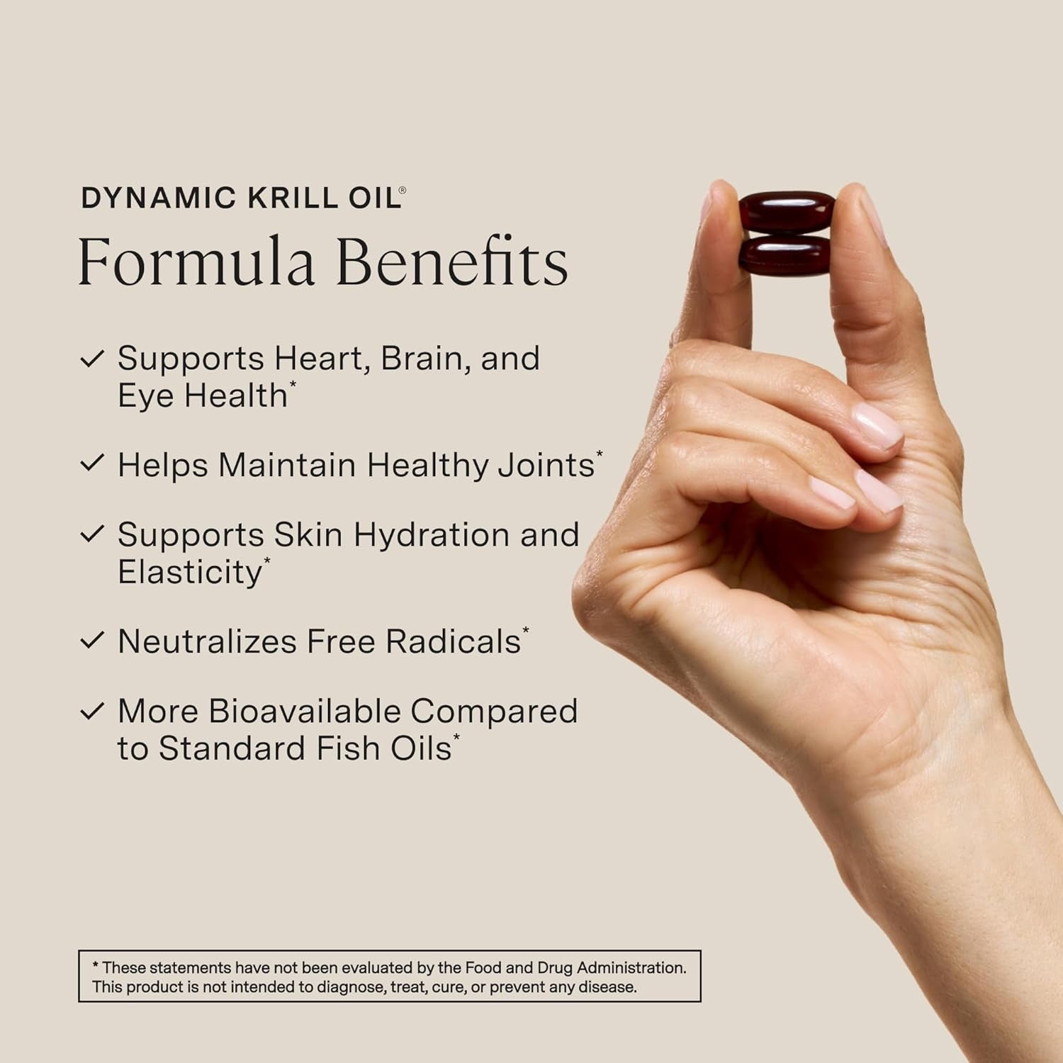 Dynamic Krill Oil 1600mg – Premium Antarctic Omega-3 Supplement with EPA, DHA, Phospholipids & 2mg Astaxanthin – Promotes Heart, Brain, Skin, Joint, and Eye Health – 60 Softgels